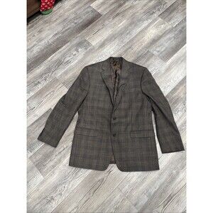 Lauren Ralph Lauren Tweed Blazer Sport Coat Men 44L Brown Houndstooth